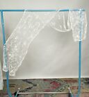 Antique Edwardian White Net Wedding Veil with Tape Lace and Floral Appliqué