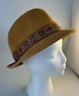Vintage Dobbs  Men's Suede Leather Hat Fedora 7-1/4 L  Tan See Condition