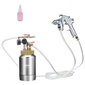 VEVOR 2L/0.5gal Spray Paint Pressure Pot Tank 1.8mm Nozzle Spray Gun Hoses Kit
