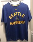 Nike Mens Cooperstown Collection Blue DRI-FIT Seattle Mariners T Shirt Size M