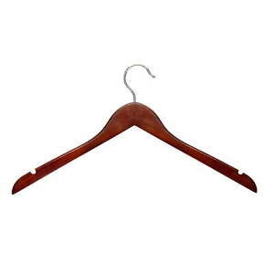 Honey-Can-Do Cherry Finish Wood Shirt Clothes Hangers, 20 Pack