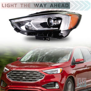 For 2019-2021 Ford Edge Headlight Full LED w/ DRL Black Housing Driver Left Side