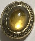 Vintage 60s class ring WILL ROGERS High School  Pendant Pin AMBER Birthstone