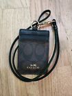 Coach Badge ID Lanyard Holder in Signature Canvas w/leather Brown