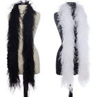 2Meter White Black Ostrich Feathers Boa (1/3/5/10/20Ply) Ostrich Feather Clothes