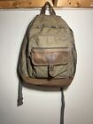 Vintage Eddie Bauer Backpack Leather Bottom Canvas Rucksack Bag Hiking