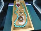 estate antique jewelry lot Chinese turquoise micro mosaic garnet ring cameo's