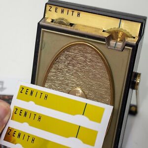 Zenith Royal 500H Transistor Radio Gold Dial Replacement Labels 4-Up Laser Cut