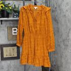 lC Lauren Conrad Womens Long Sleeve Lined Babydoll Dress Rust Orange S