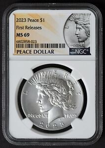 2023 NGC MS69 PEACE Silver Dollar $ First Releases FR MS 69
