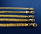 14K Yellow Gold 2mm-6mm Solid Byzantine Square Chain Necklace All Sizes