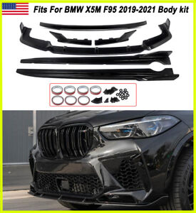 For BMW X5M F95 2019-2021 Rear & Front Bumper Lip & Trunk Spoiler & Side Skirts