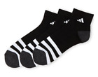 3 Pair Adidas Quarter Length Socks, Men's Shoe Size 6-12, Black, Gift L6 MP