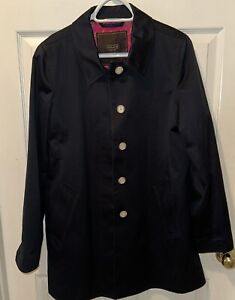 Coach Trench Coat Button Down Black & Pink  Logo Lining Size M