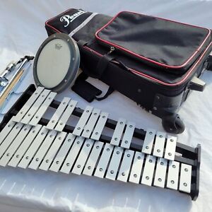 Xylophone Bell Kit Pearl With Carrying Case Drum Sticks Stand and Practice Pad