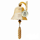 4'' Nautical Ship Bell Door Bell Solid Brass PR Bell Rope Lanyard Pull Maritime