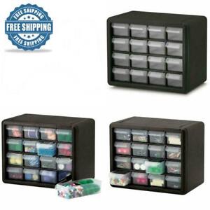 16 Drawer Plastic Small Parts Organizer Storage Hardware Craft Cabinet Nuts Bolt