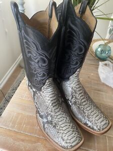 exotic cowboy boots 14EE 100% Original White Python Custom-Made ￼