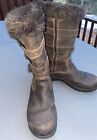 LL Bean Womens Boots Leather Brown Apres Ski Side Zip Size 9M
