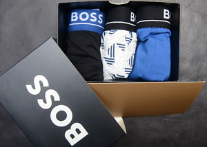 Hugo Boss Mens 3-Pack Multicolor Stretch Cotton Underwear Trunk Boxer Shorts M