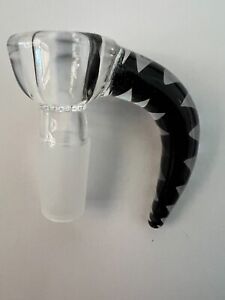 14mm Horn Bowl - VERY high quality thick glass built-in screen - BLACK-NEW COLOR