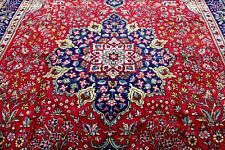10X13 1940s EXQUISITE ANTIQUE HAND KNOTTED VEGETABLE DYE TREE O LIFE TABRIZZ RUG