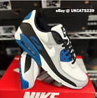 Nike Air Max 90 Shoes Smoke Grey Industrial Blue Black White FB9658-002 Men's