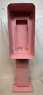 Retro Aluminum Pink Phone Booth Enclosure Telephone Payphone Shell & Stand