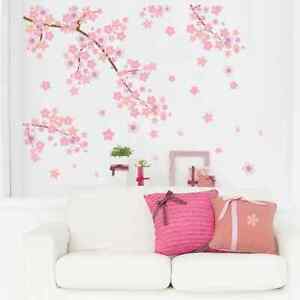 Cherry Blossom Flower Wall Stickers Bedroom Decor DIY Wall Art Mural