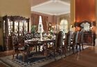 Traditional Cherry Brown 11 pieces Dining Room Table & Chairs Set Furniture ICAK