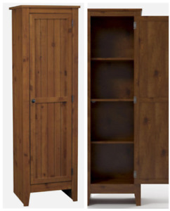 Rustic Farmhouse 5ft Single Door Storage Pantry Cabinet Cupboard Furniture