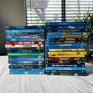 Disney Blu-ray Lot 35 Movies!  - Classics Adventure Family Kids Animated Pixar