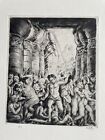 Orig. Etching Jacob Balgley 1891-1934 Direct Chagall Contemporary Pencil Signed