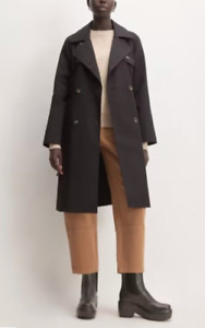 Everlane Trench Coat Women's Size X-Small Black Cotton  Modern Coat with Belt