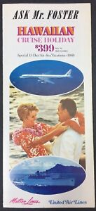Vintage 1960's Hawaii Matson Cruise United Air Lines Travel Holiday Brochure '68