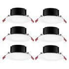 Commercial Electric 4 in. White Flush Round LED Recessed Lighting Kit (6-Pack)