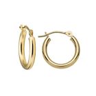 14K Real Solid Yellow Gold Shiny Polished Round Hoop Earrings All Sizes