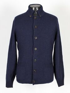New $3195 BRUNELLO CUCINELLI 100% Cashmere Cardigan Sweater - Blue - L