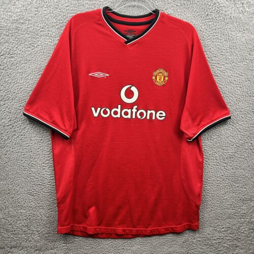 Vintage Manchester United Jersey Adult XL Red Vodafone Soccer Football Umbro Men
