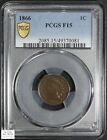 1866 Indian Head Copper Cent 1C PCGS F 15