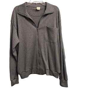 Vintage Haband Sz L Men's Long Sleeve Knit Sweater Zip Cardigan