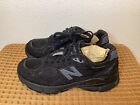 New Balance 990v3 Running Shoes Womens Size 6.5 EUR 37 Black Suede Sneakers