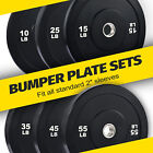 Olympic Bumper Plate Sets of Twin 2“ Rubber Weight Plates 10/15/25/35/45/55lbs
