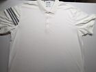Adidas ClimaCool Golf Polo Men Size 2XL White With Three Gray Stripes Polyester