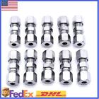 10x Brake Line Union Fittings Straight Reducer Compression Kits Connector 3/16