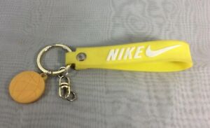 NIKE Yellow Silicon Basketball Keychain Wristlet Key Fob Wrist Lanyard