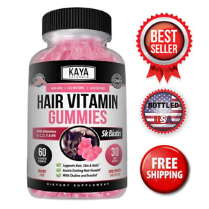 Hair Vitamin Gummies 60ct, Fast & Strong Hair Growth, Compare to Sugar Bear Hair