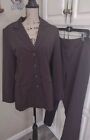 Courtenay Stretch Pant Suit Size 12 Brown women 2pc Set Career  Business