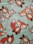 Throw Blanket - Foxes, Salmon & Grey on Aqua Fleece::Matching