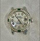 Rolex Lady Datejust 13mm w/ Mother of Pearl Dial, White Diamond & Emerald Bezel